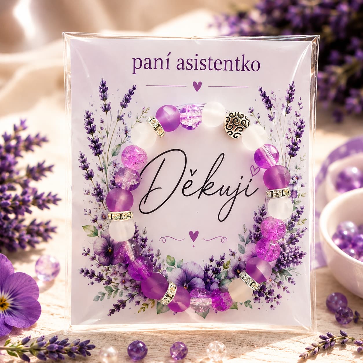 1005 Náramek pro paní asistentku - fialový