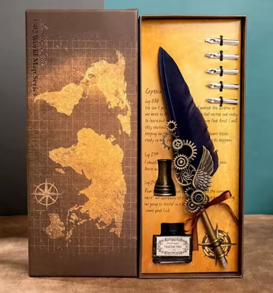 3751 Luxusní kaligrafická sada – inkoustové retro pero