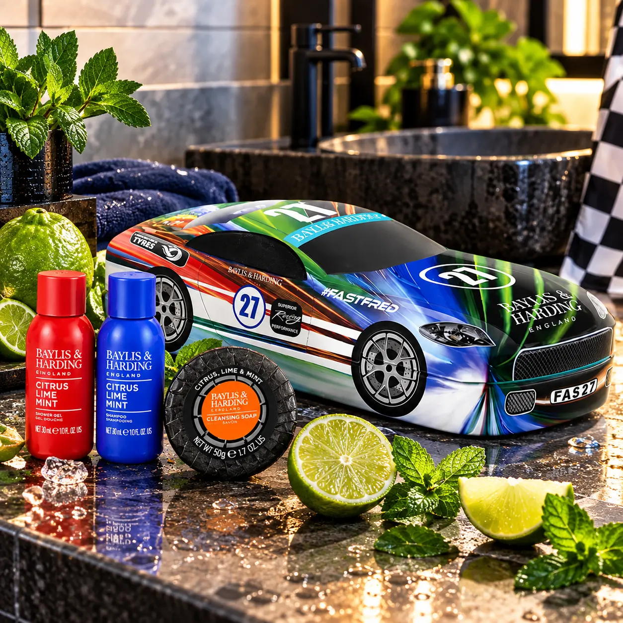 3838 Pánská dárková sada Citrus, Lime, Mint – závodní auto