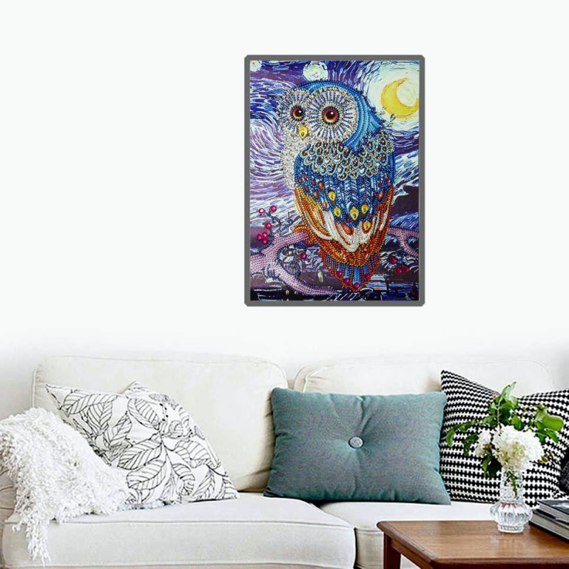 3943 Diamantové malování - sova