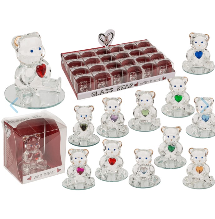 3570 Skleněný medvídek se srdíčkem