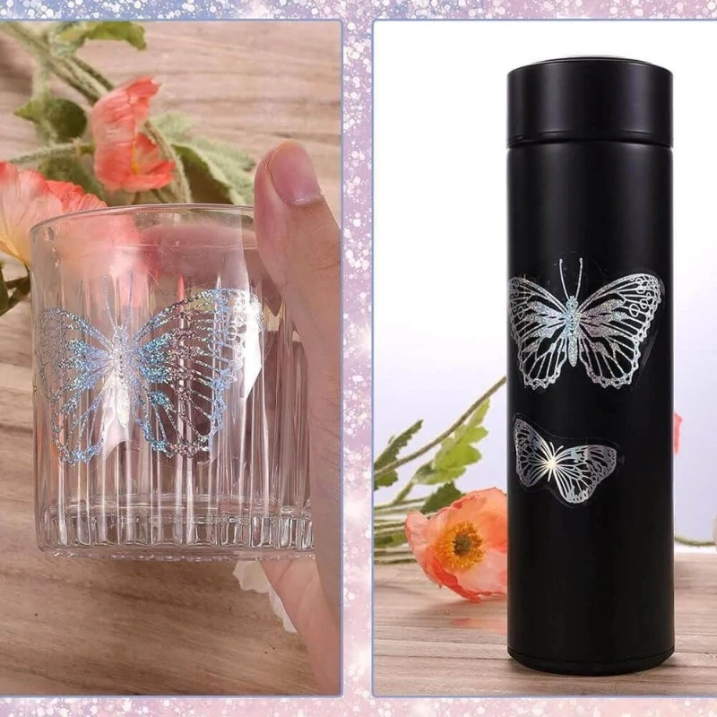 3141 Samolepky holografické motýlci 45 ks