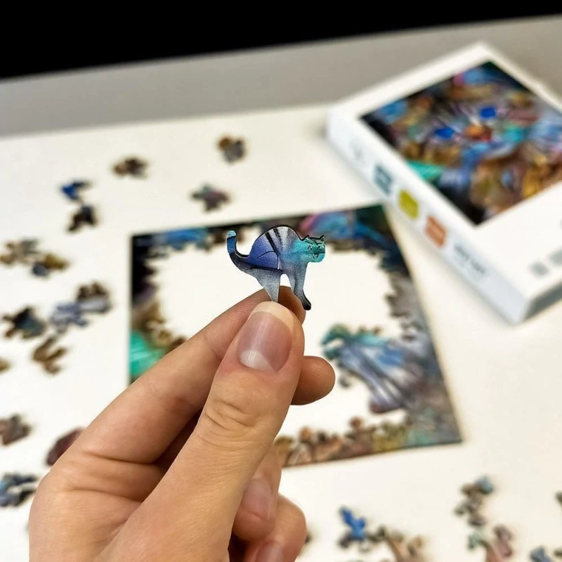 3960 Dřevěné puzzle - mourovaté kotě