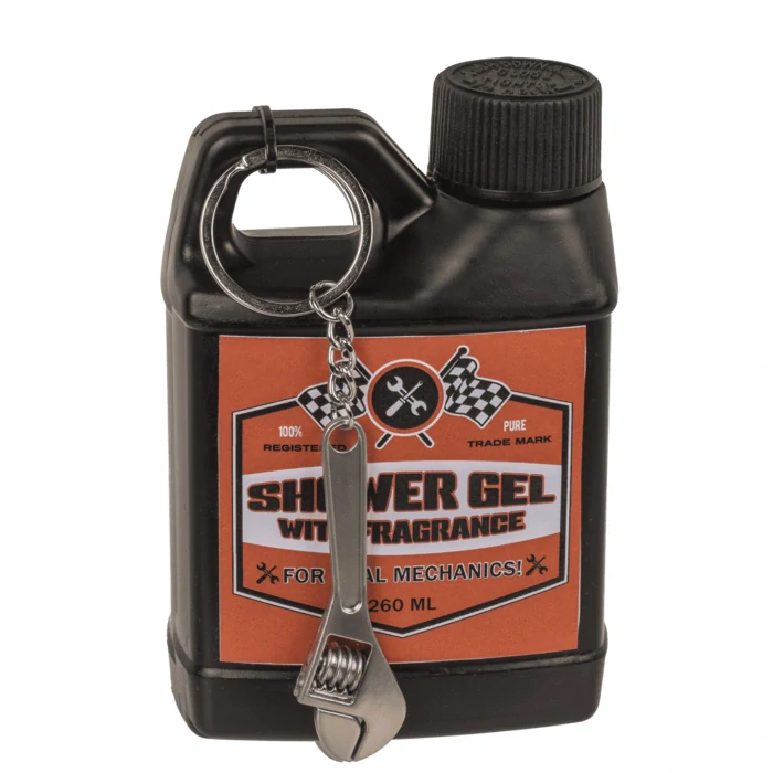3627 Sprchový gel „kanistr“ 260 ml s klíčenkou nářadí