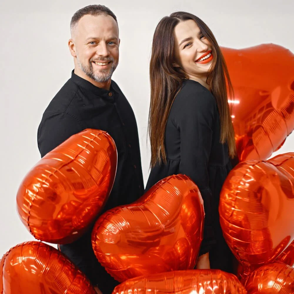 3101 Fóliové balónky srdce – červené 10 ks
