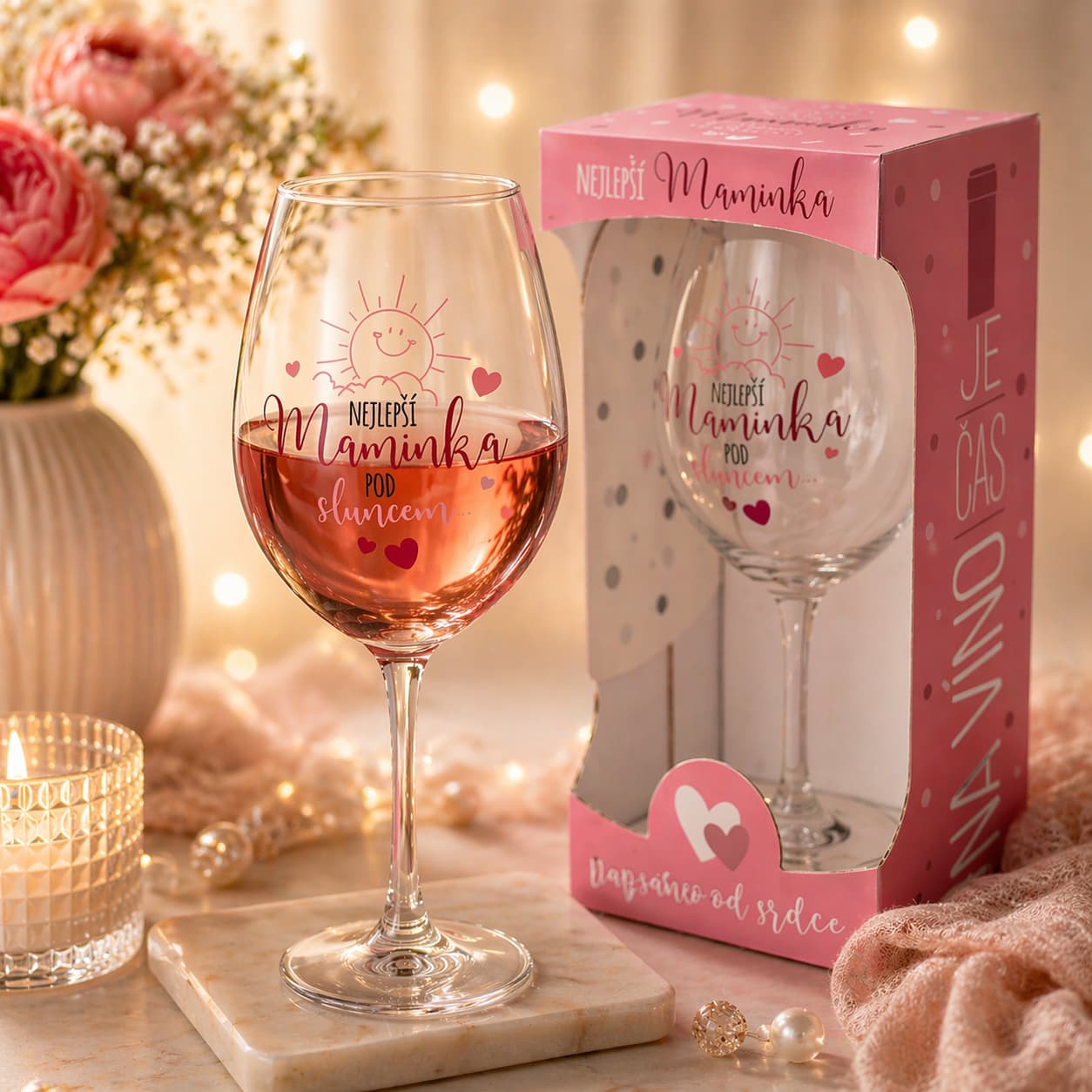 4047 Sklenice na víno - Nejlepší maminka pod sluncem 440 ml