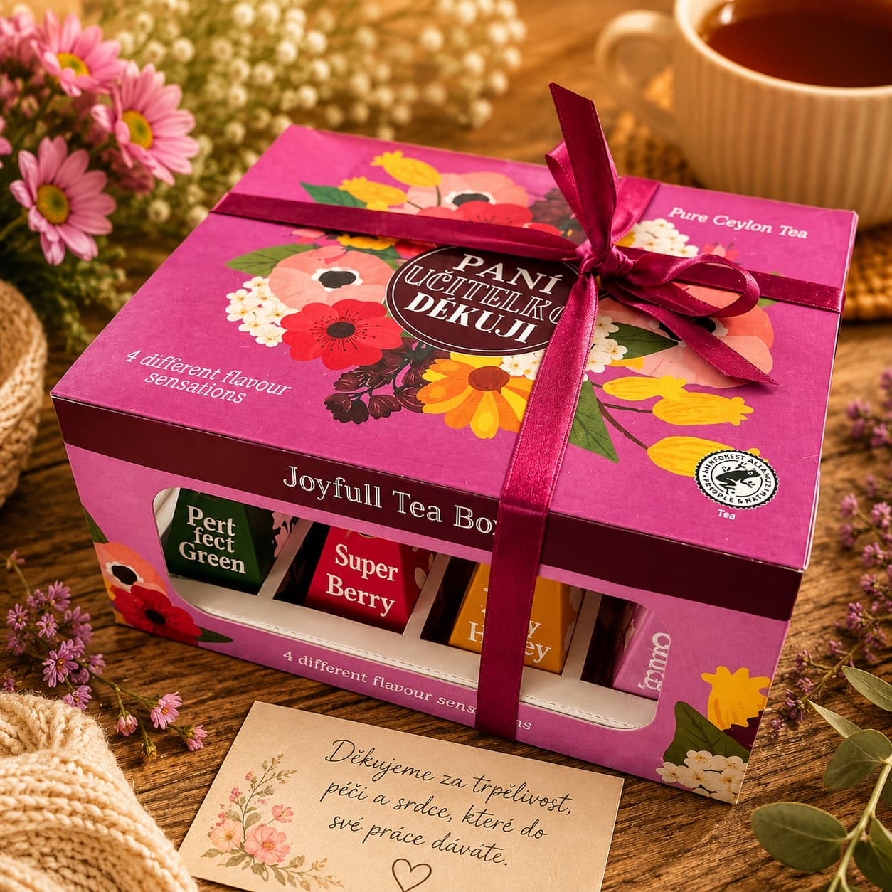 3647 Dárková sada čajů pro paní učitelku – Pyramid Tea Box