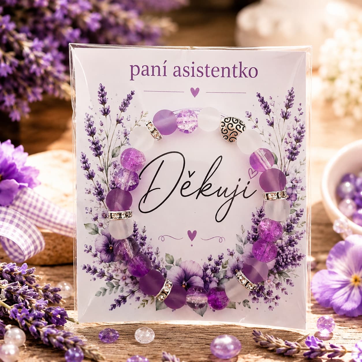 1005 Náramek pro paní asistentku - fialový