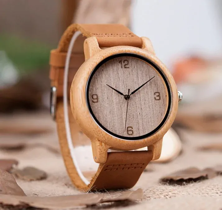 3552 Dřevěné hodinky pánské Natur