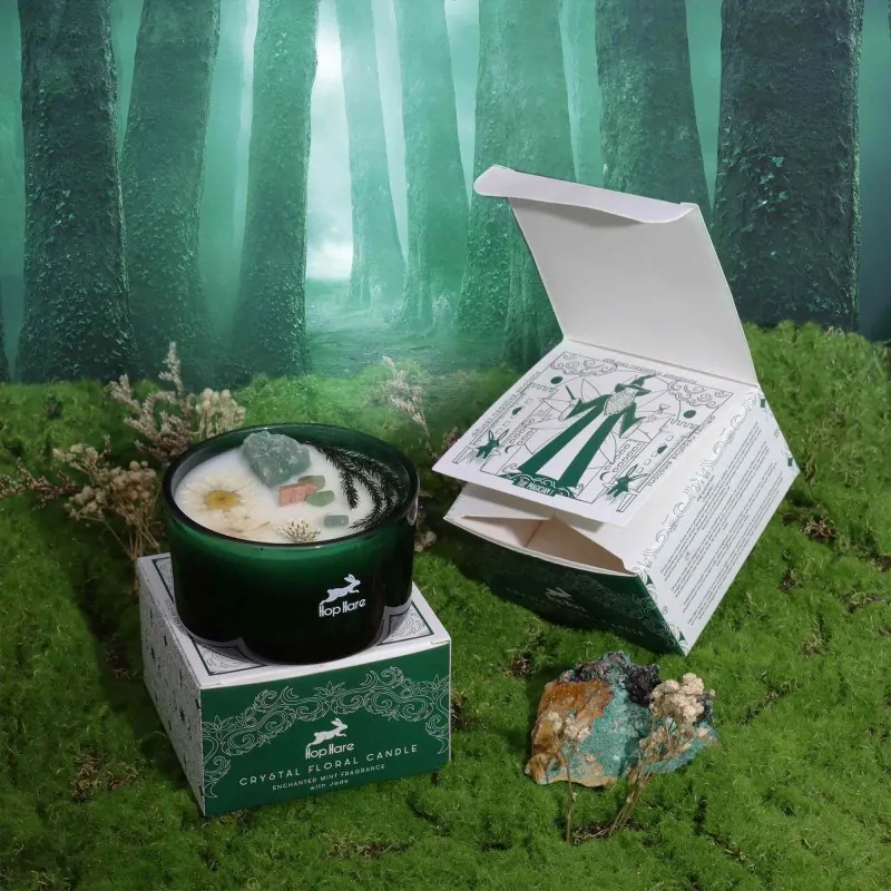 3213 Luxusní květinová svíčka s krystaly - kouzelník