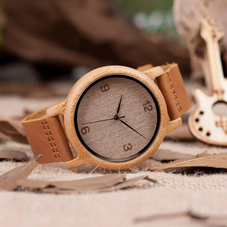 3552 Dřevěné hodinky pánské Natur