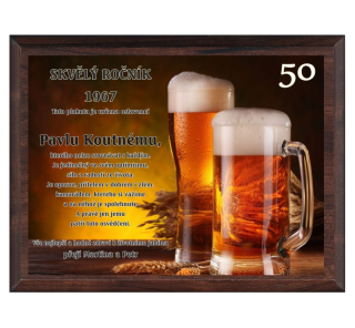 9012 Plaketa na zakázku - pivař 
