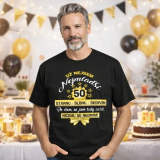 3386 Tričko k narozeninám 50 let - Stárnu blbnu šedivím vel.XL