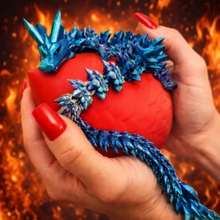 4067 3D Metalický drak 33 cm ve vajíčku