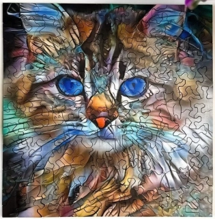 3960 Dřevěné puzzle - mourovaté kotě