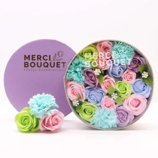 3908 Velký box - mýdlové květy pastelové