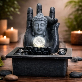 4099 Fontána Budha hlava a ruka - uklidňující dekorace