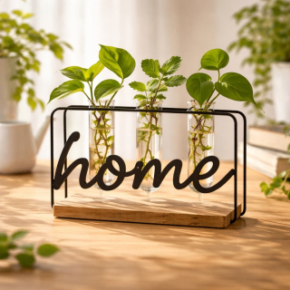 3335 Dekorace HOME se skleněnými vázičkami