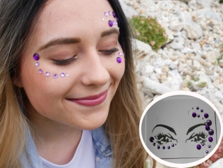 3284 Nalepovací kamínky na obličej – růžové a čiré